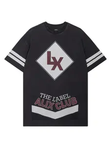 Alix The Label Ladies Knitted Sporty T-Shirt Dress Charcoal Grey