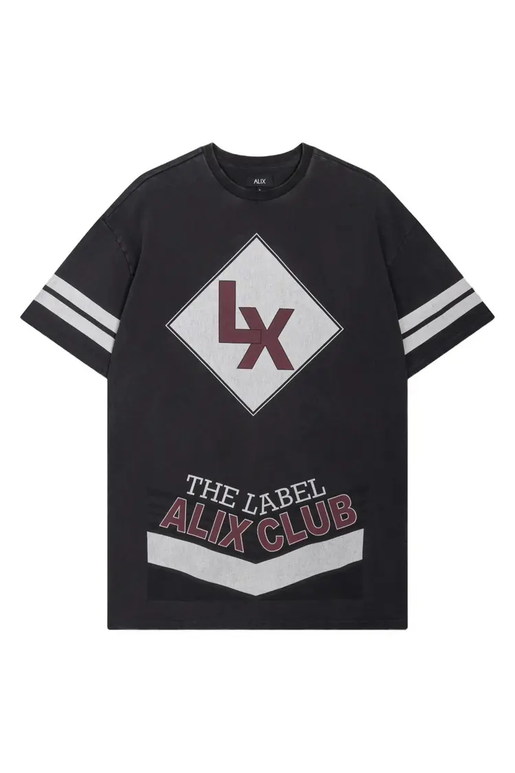 Alix The Label Ladies Knitted Sporty T-Shirt Dress Charcoal Grey