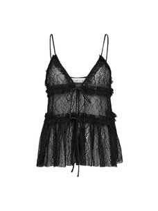 Haute L'Amitié New Lace Tie Top Black