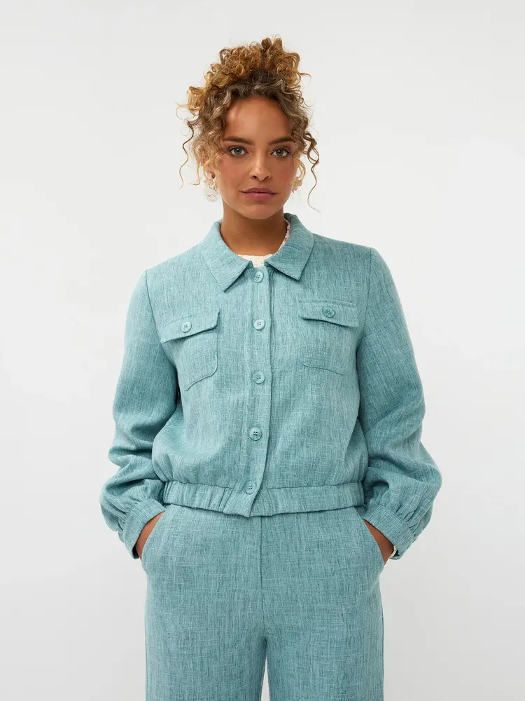 Ydence Jacket Jinte Turquoise Melange