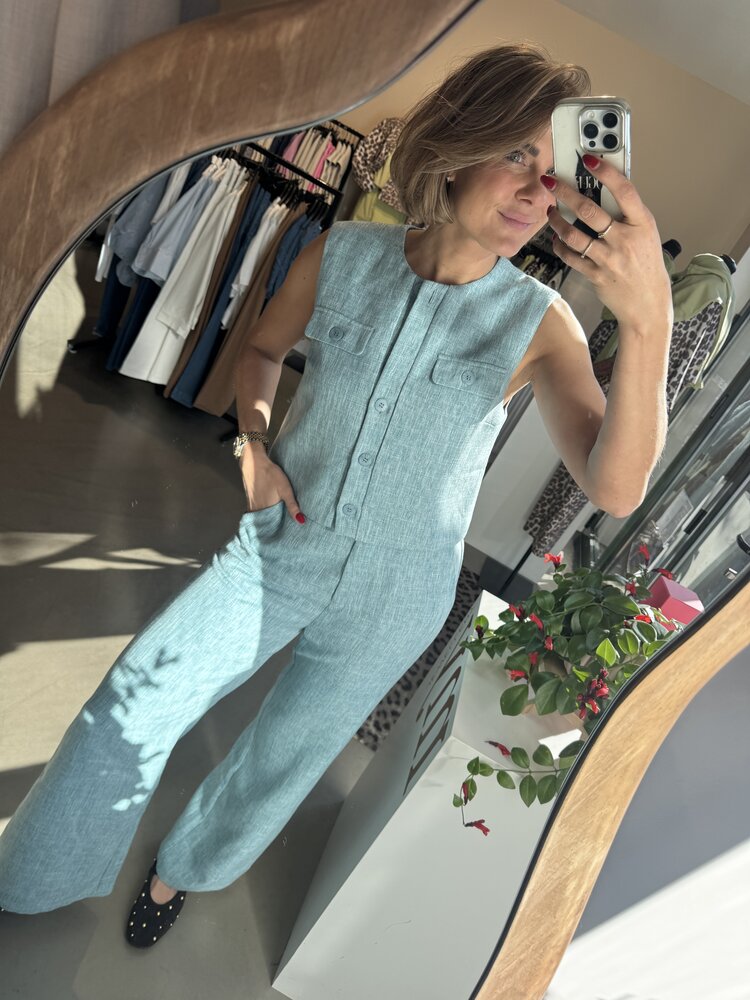 Ydence Gilet Amanda Turquoise Melange