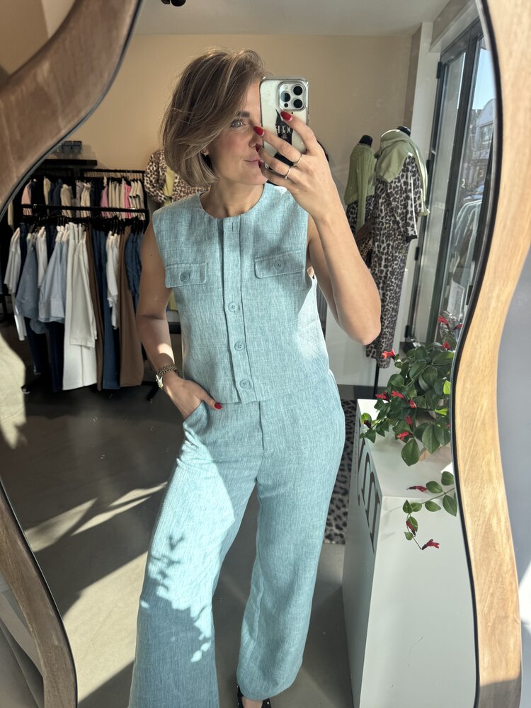 Ydence Pants Leona Turquoise Melange