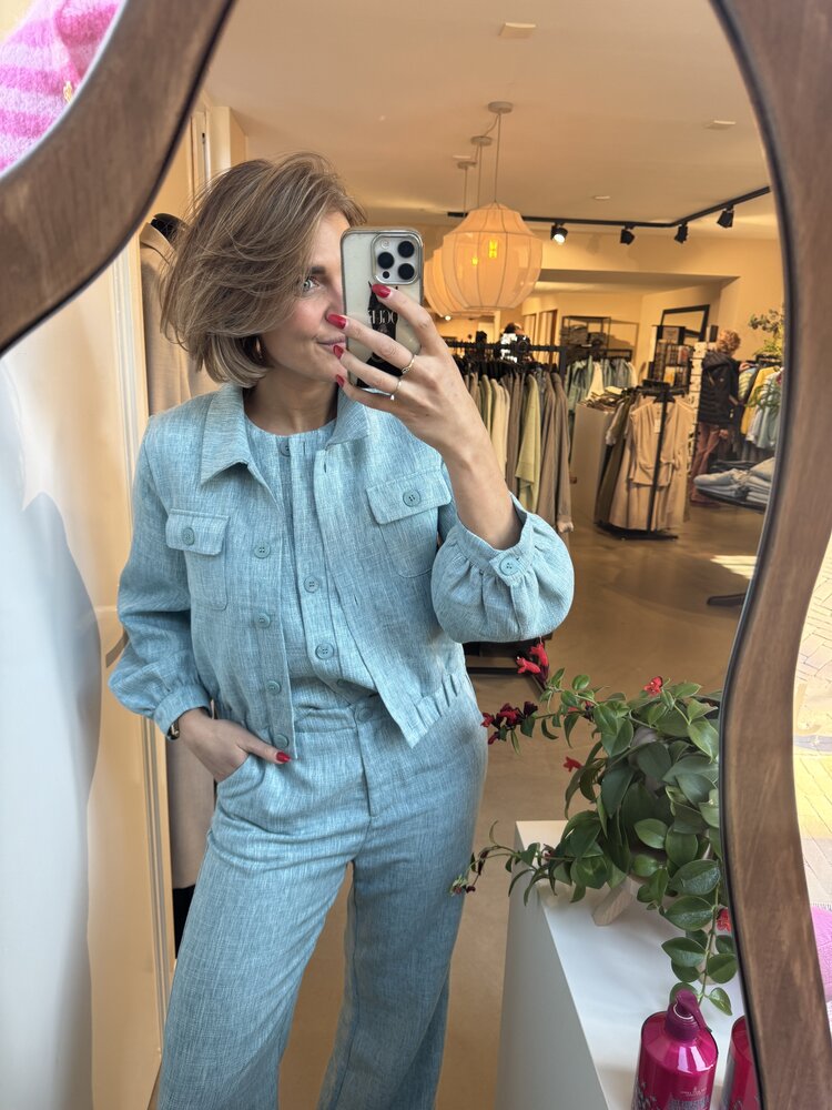 Ydence Jacket Jinte Turquoise Melange