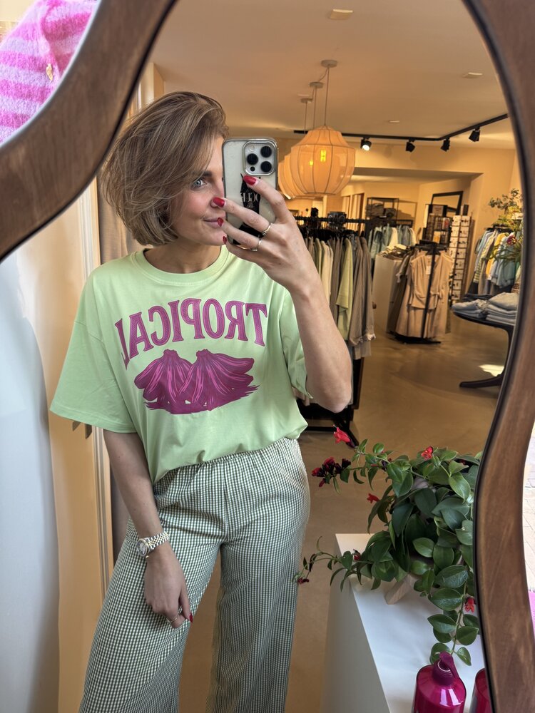 Ydence T-Shirt Tropical Soft Green