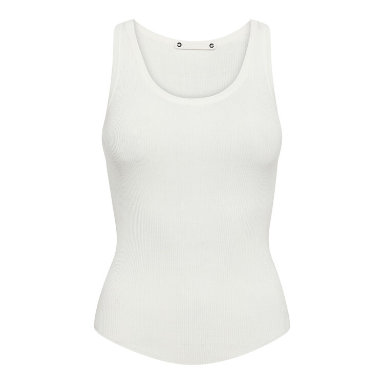 Co'Couture ClaireCC Rib Tank Top Off White