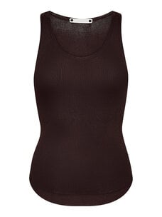 Co'Couture ClaireCC Rib Tank Top Dark Brown