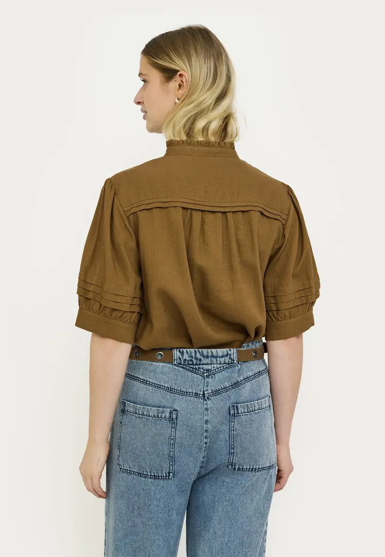 Soft Rebels Yindi Frill Shirt Sepia