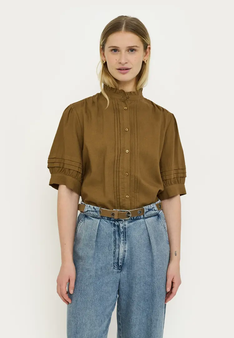 Soft Rebels Yindi Frill Shirt Sepia