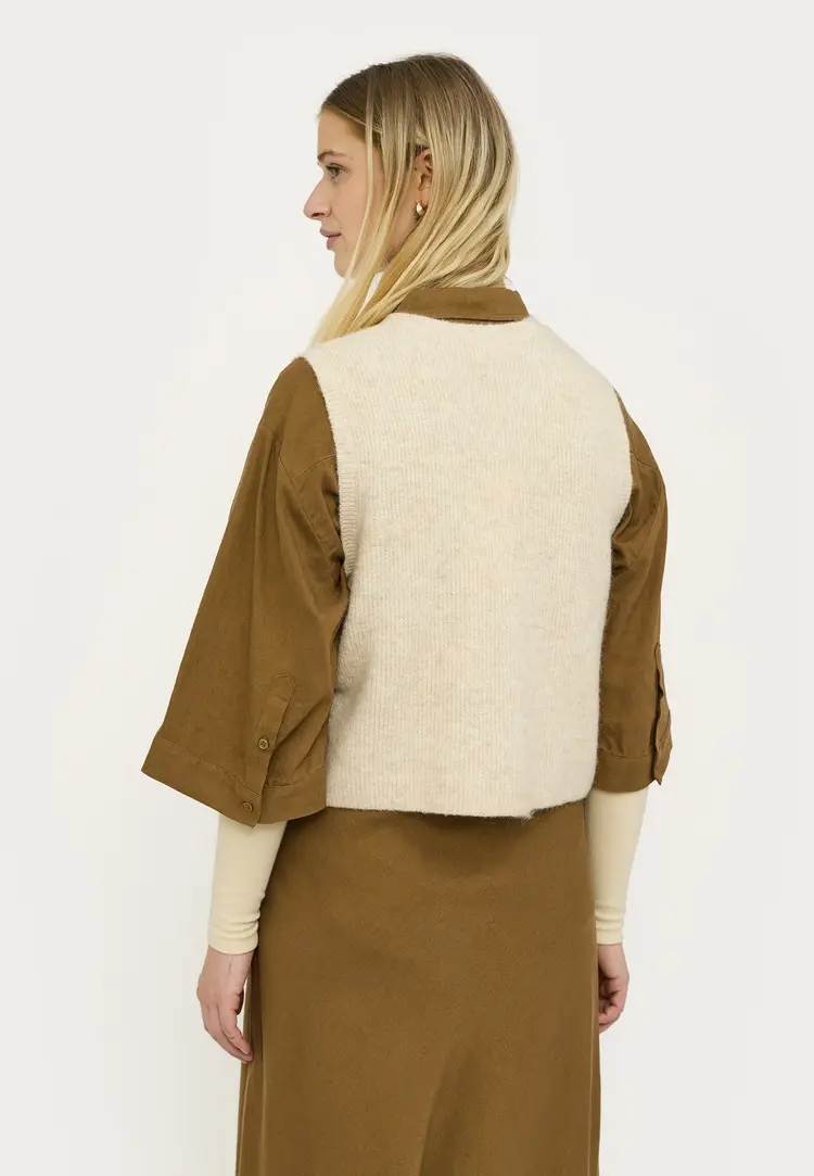 Soft Rebels Alliy Vest Knit RWS Wood Ash Melange Melange