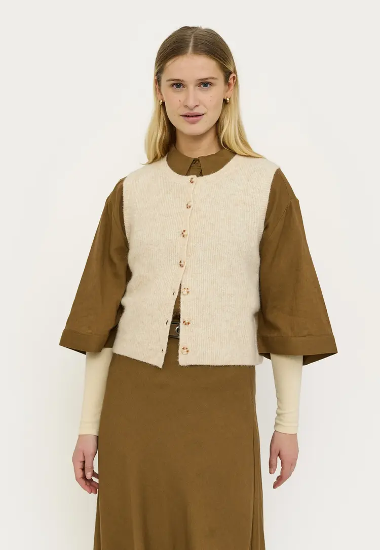 Soft Rebels Alliy Vest Knit RWS Wood Ash Melange Melange