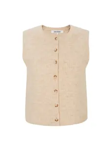 Soft Rebels Alliy Vest Knit RWS Wood Ash Melange Melange