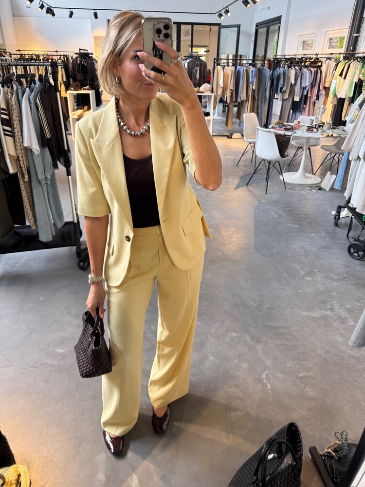 Co'Couture NilanCC Pleat Pant Pale Yellow