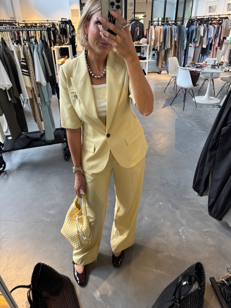 Co'Couture NilanCC Pleat Pant Pale Yellow