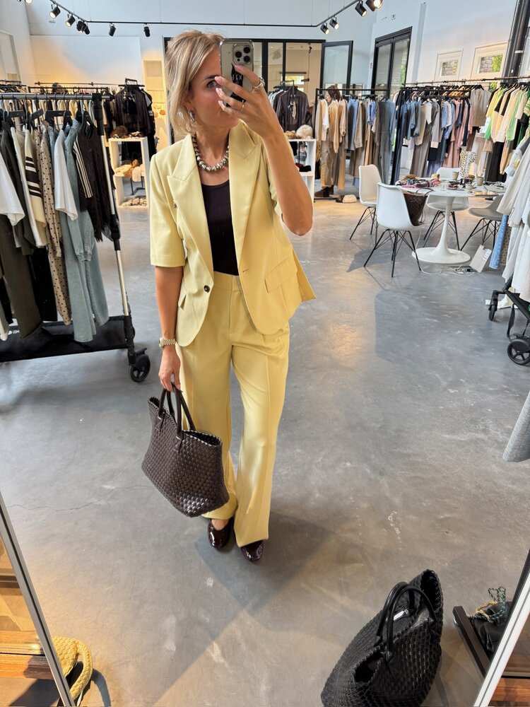 Co'Couture NilanCC Pleat LL Pant Pale Yellow