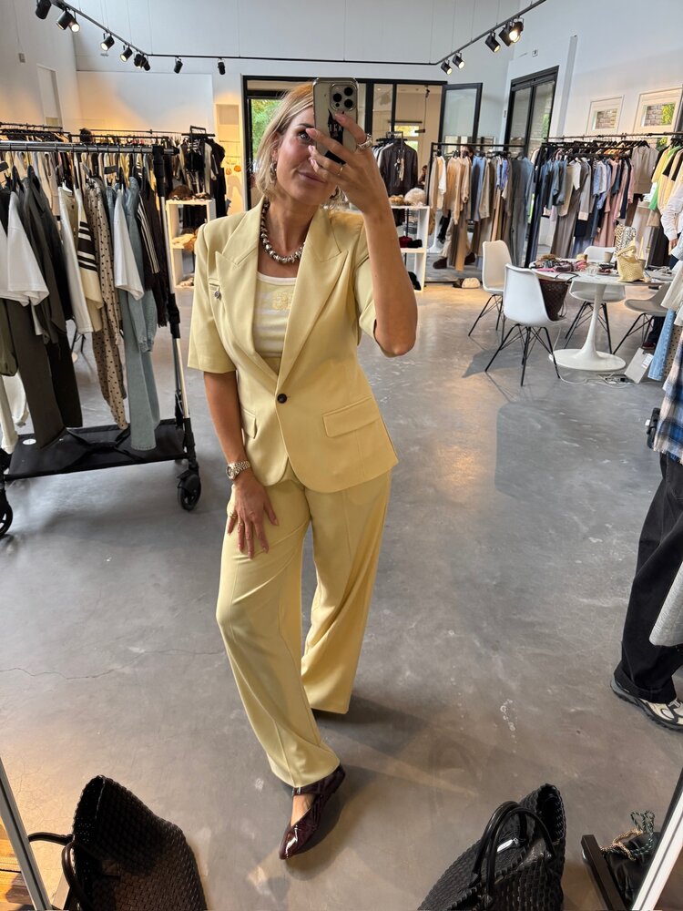 Co'Couture NilanCC Pleat LL Pant Pale Yellow