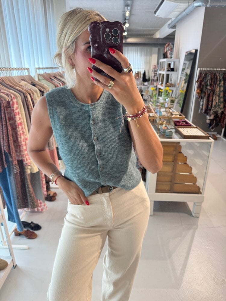 Soft Rebels Alliy Vest Knit RWS Abyss Melange