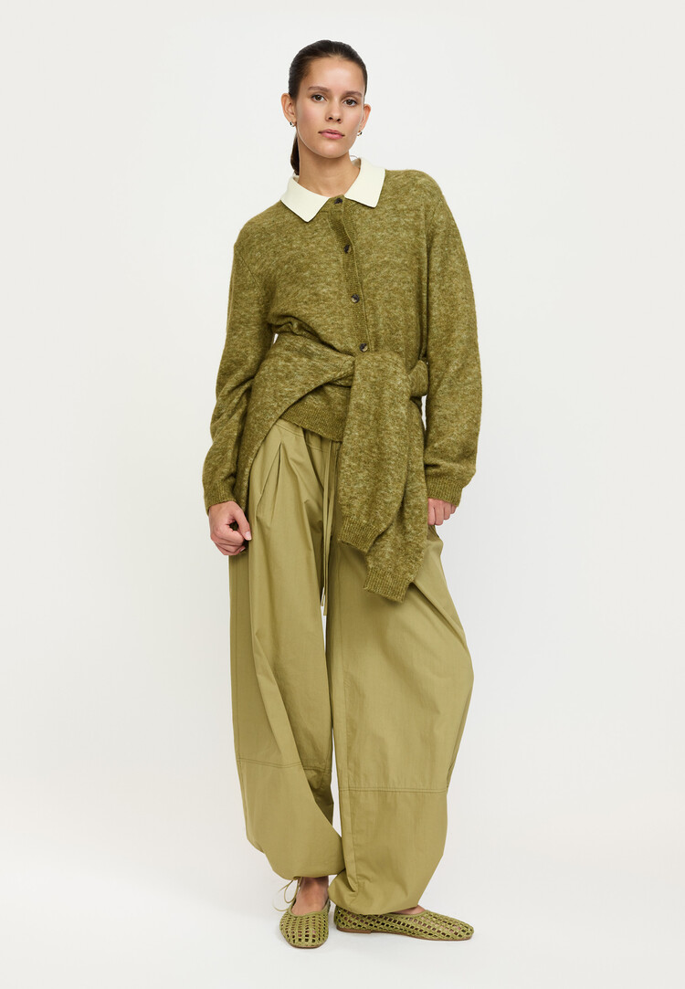 Soft Rebels Allison O-Neck Cardigan Knit RWS Dried Herb Melange