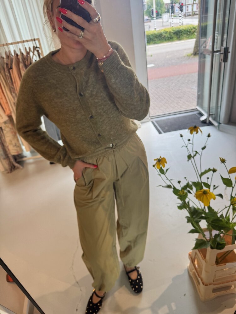 Soft Rebels Allison O-Neck Cardigan Knit RWS Dried Herb Melange