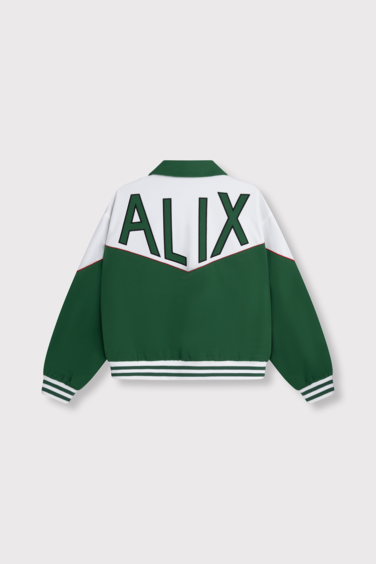 Alix The Label Ladies Woven Colourblocking Bomber Green