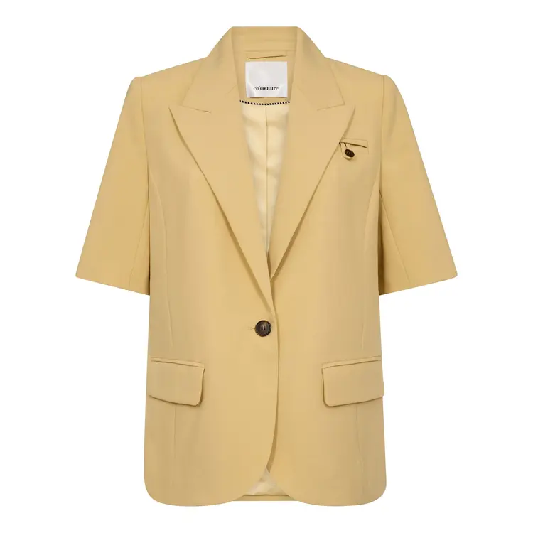 Co'Couture NilanCC Fitted SS Blazer Pale Yellow