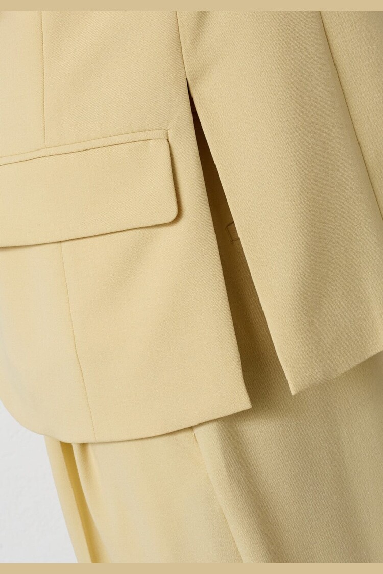 Co'Couture NilanCC Fitted SS Blazer Pale Yellow
