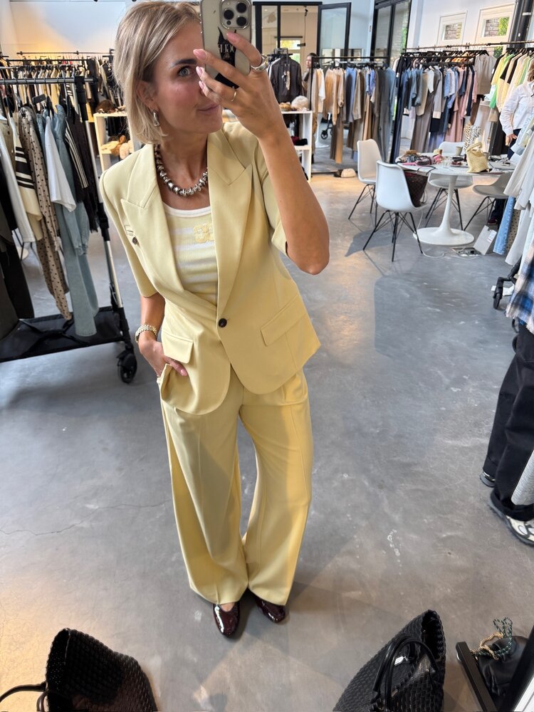 Co'Couture NilanCC Fitted SS Blazer Pale Yellow