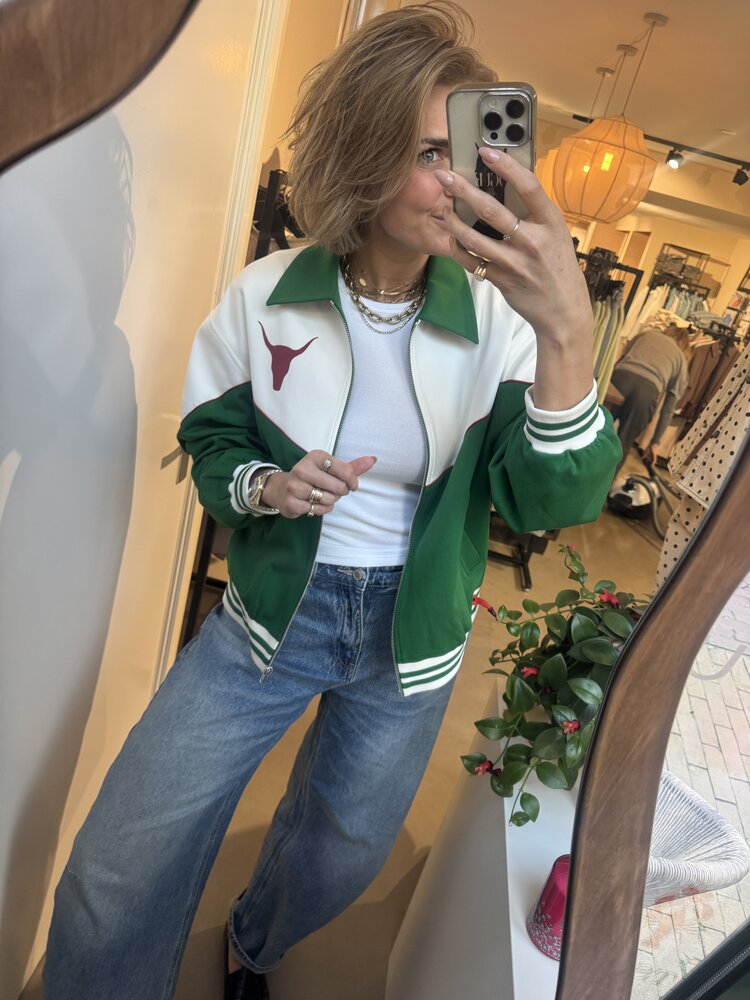 Alix The Label Ladies Woven Colourblocking Bomber Green