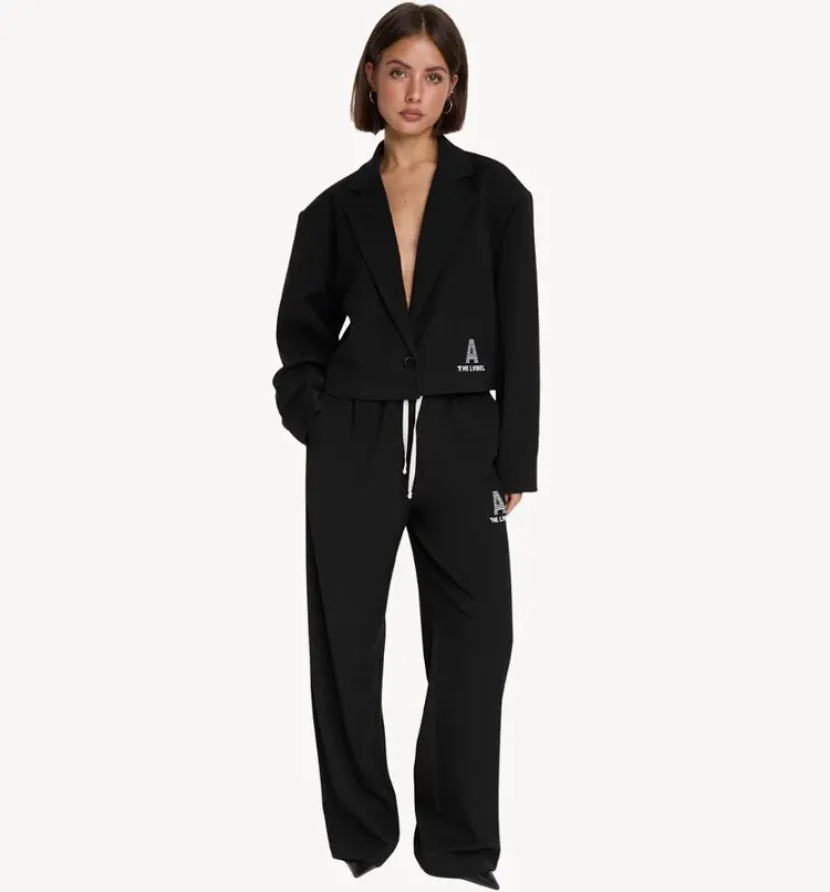 Alix The Label Ladies Woven Flowy Pants Black