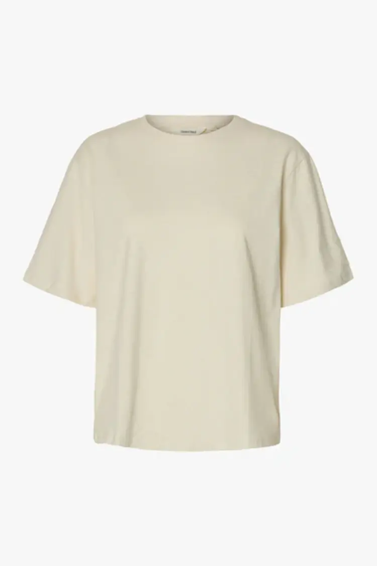 Selected Femme Ada  SS Linen Blend Tee NOOS Nature