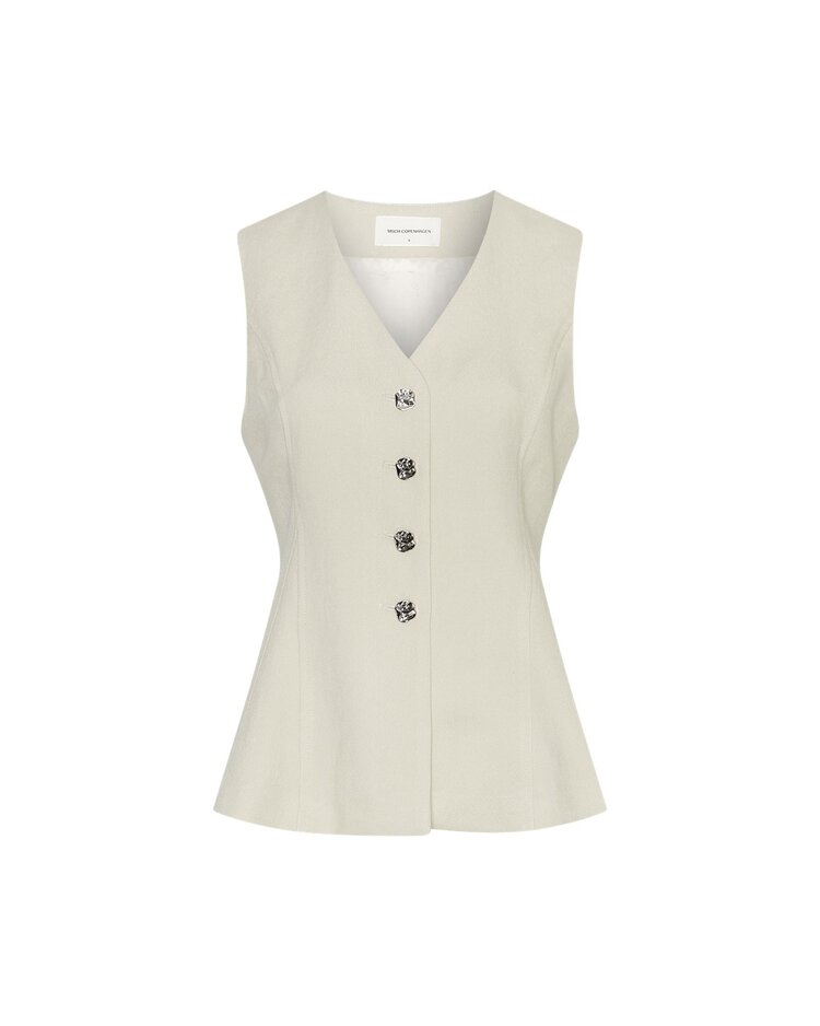 MSCH Esteriane Silver Waistcoat Oatmeal Melange