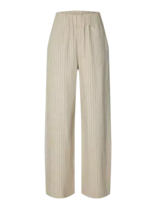 Selected Femme Mariam MW Wide Linen Blend Pant B Nature/Stripe