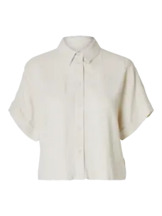 Selected Femme Viva SS Cropped Sun Shirt Noos Sandshell