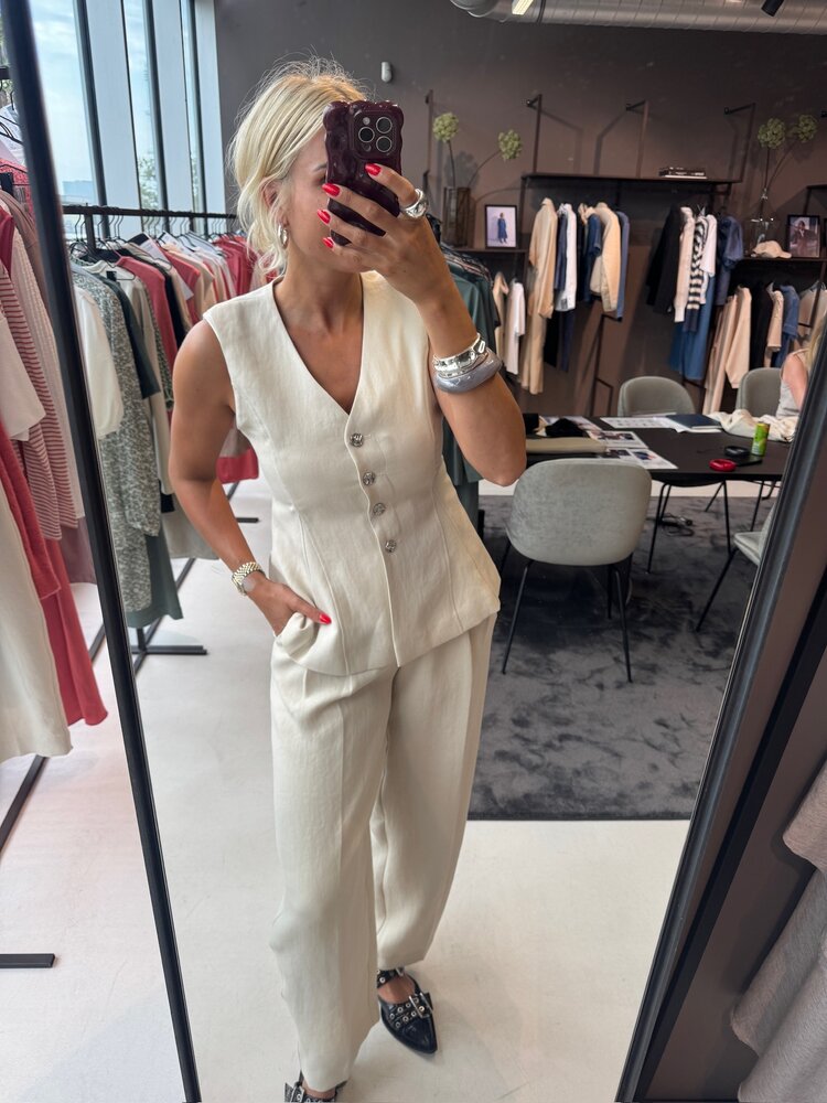 MSCH Esteriane Silver Waistcoat Oatmeal Melange