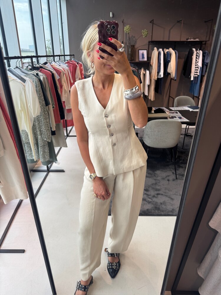 MSCH Esteriane Silver Waistcoat Oatmeal Melange