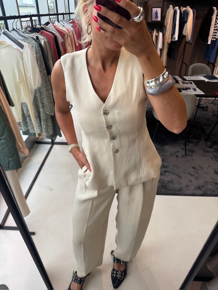 MSCH Esteriane Silver Waistcoat Oatmeal Melange