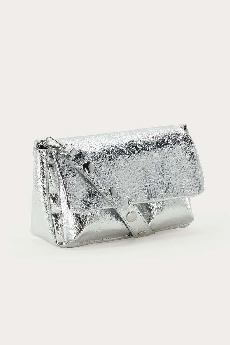 My Jewellery Zilverkleurige Crossbody Tas Met Croco Design