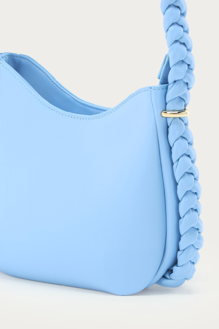 My Jewellery Licht Blauwe Schoudertas Met Gevlochten Detail
