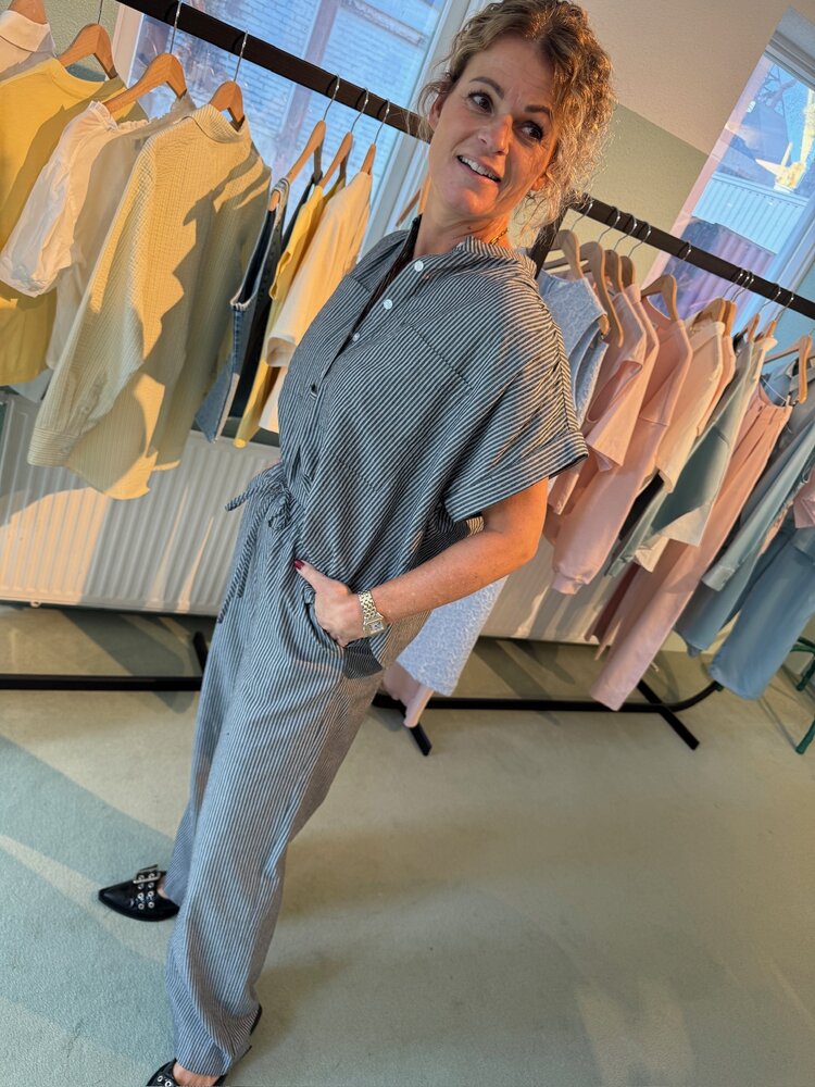 Modström Valentinmd Stripe Top Washed Black Stripe