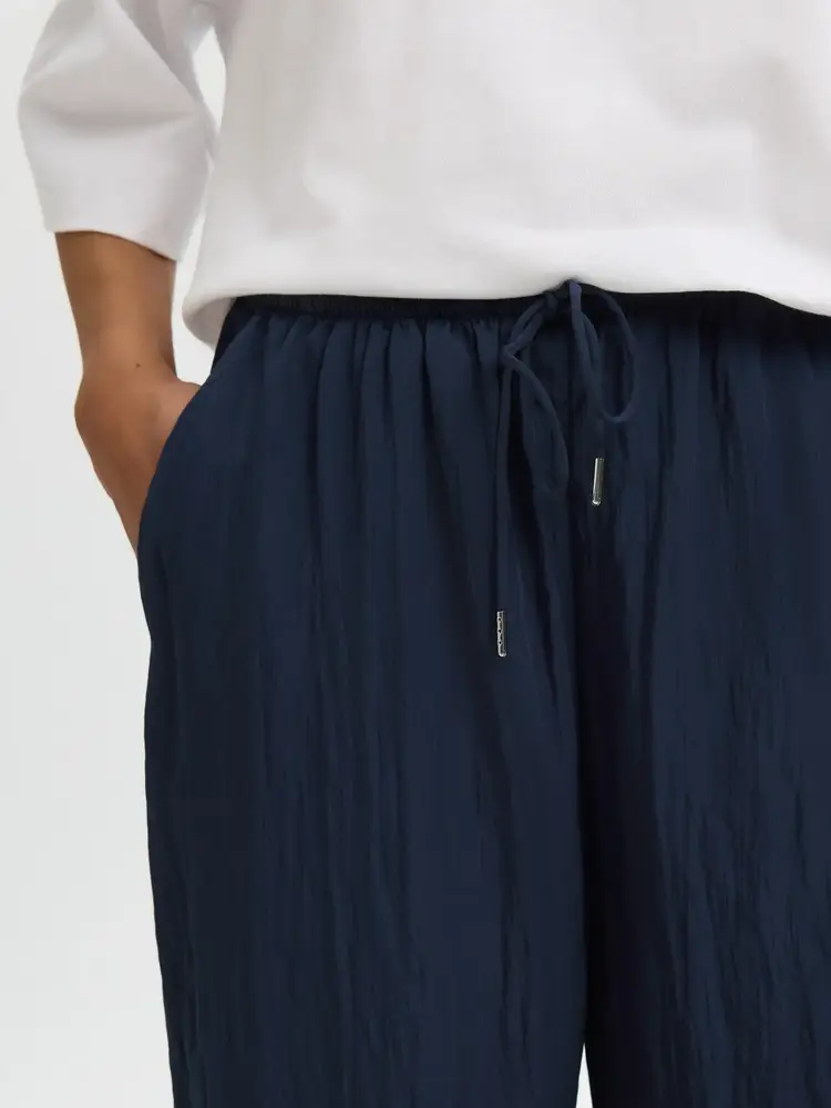 Selected Femme Iona HW Wide String Pant B Dark Sapphire