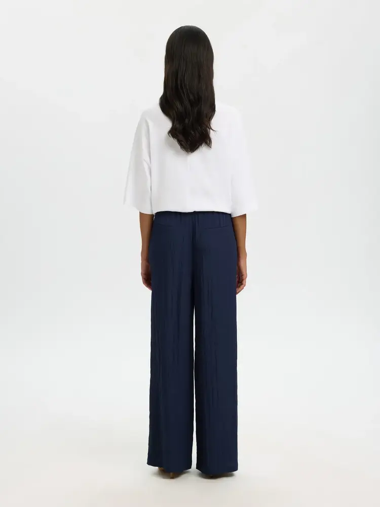 Selected Femme Iona HW Wide String Pant B Dark Sapphire