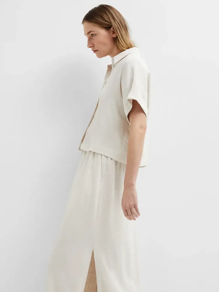 Selected Femme Viva SS Cropped Sun Shirt Noos Sandshell