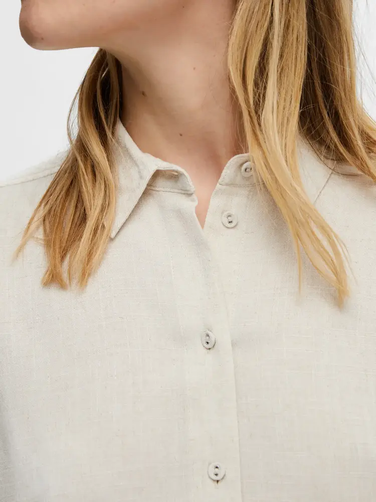 Selected Femme Viva SS Cropped Sun Shirt Noos Sandshell