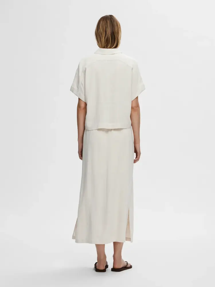 Selected Femme Viva SS Cropped Sun Shirt Noos Sandshell