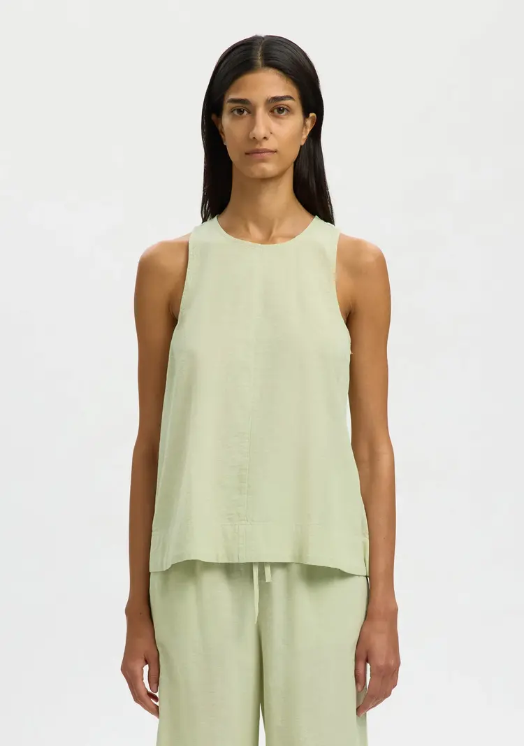 Selected Femme Luisa SL Linen Blend Top Noos Lint