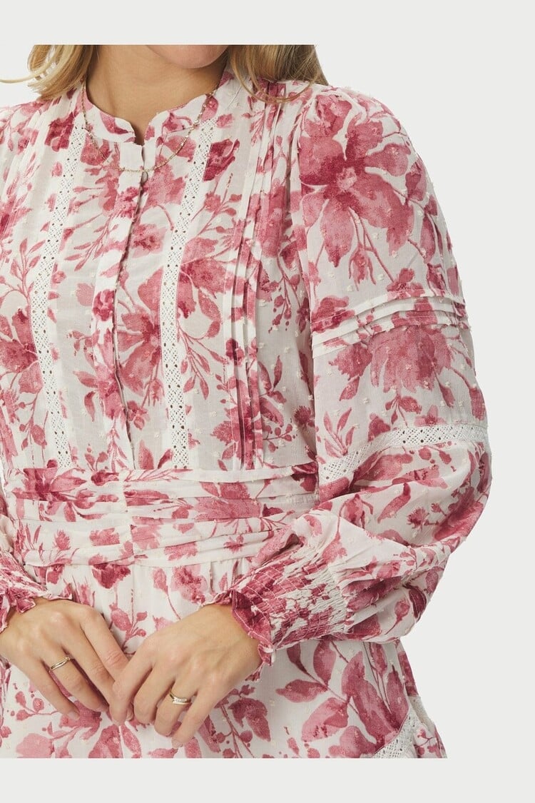 Neo Noir Roberta Flower Print Dress Evening Rose