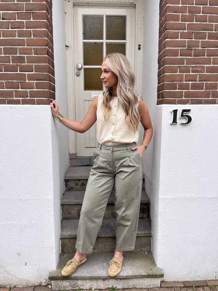 Selected Femme Barrel Mille HW Pant Noos  Vetiver