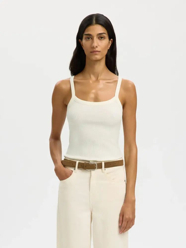 Selected Femme Celica Anna Strap Tank Top Noos Snow White