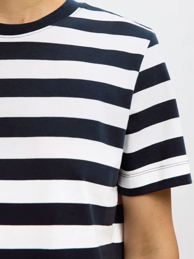 Selected Femme Essential SS Striped Boxy Tee Noos Dark Sapphire/Bright White