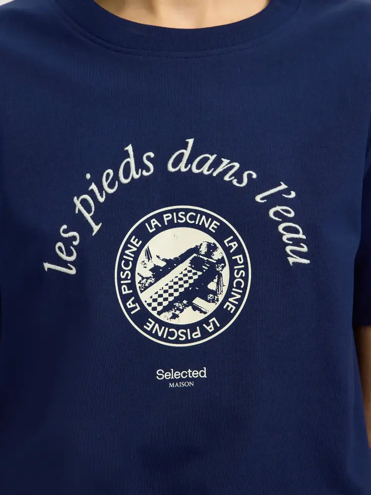 Selected Femme Felisa SS Tee Ocean Cavern/Egret