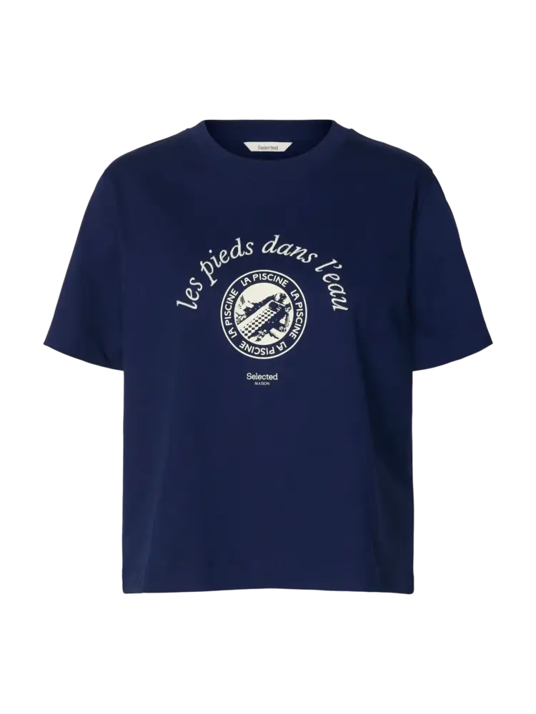 Selected Femme Felisa SS Tee Ocean Cavern/Egret